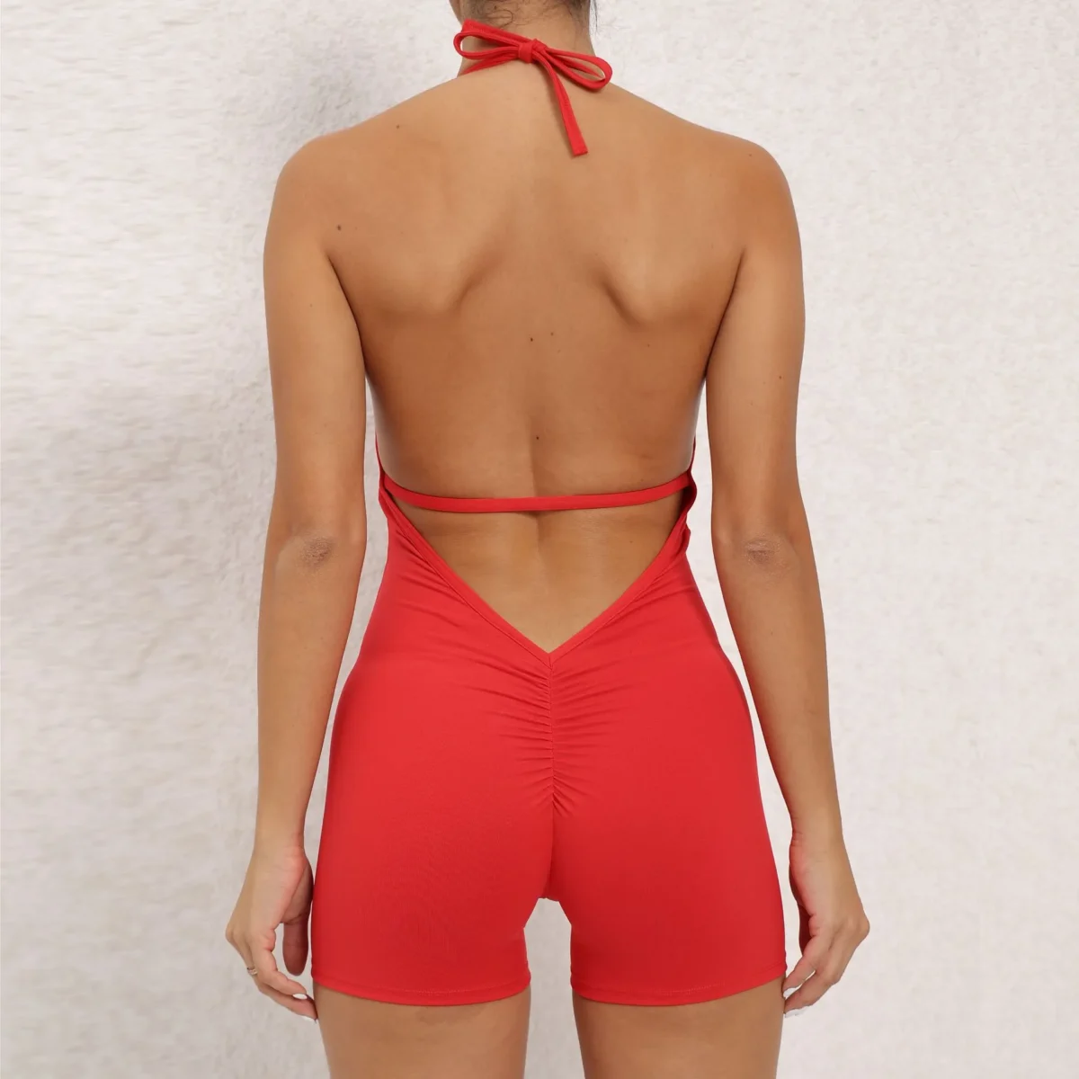 Yoga Pants Halter Neck Jumpsuit Beauty Back Shorts High Elastic One-piece Fitness For Womens Clothing - Image 10